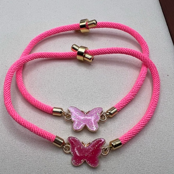Handmade pink butterfly bracelets !BOTH SOLD SEPARATELY ! - Picture 3 of 3